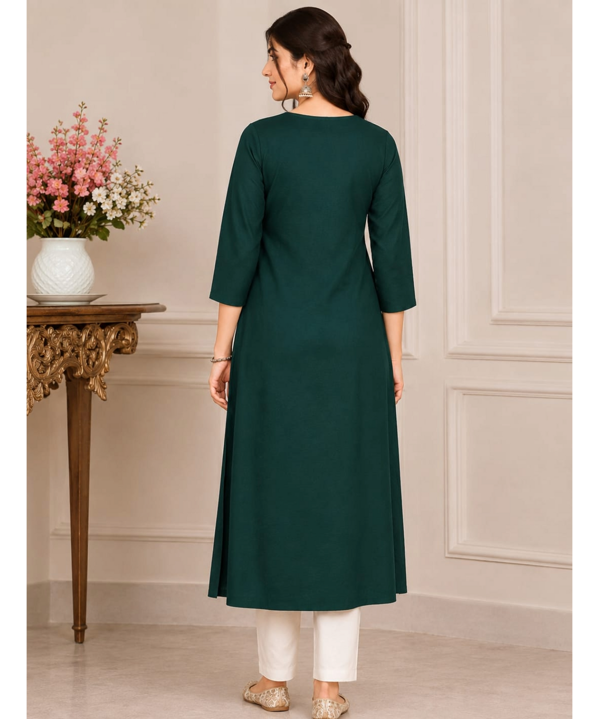 Elegant Purple Straight Long  Kurti