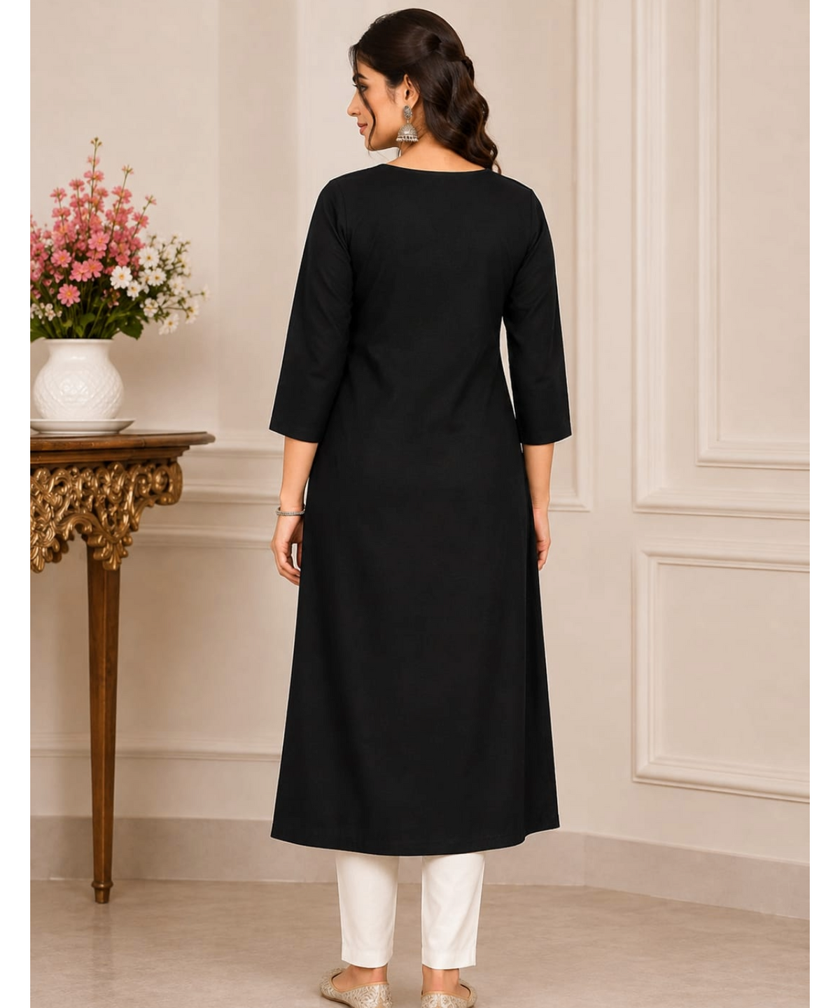 Elegant Purple Straight Long  Kurti