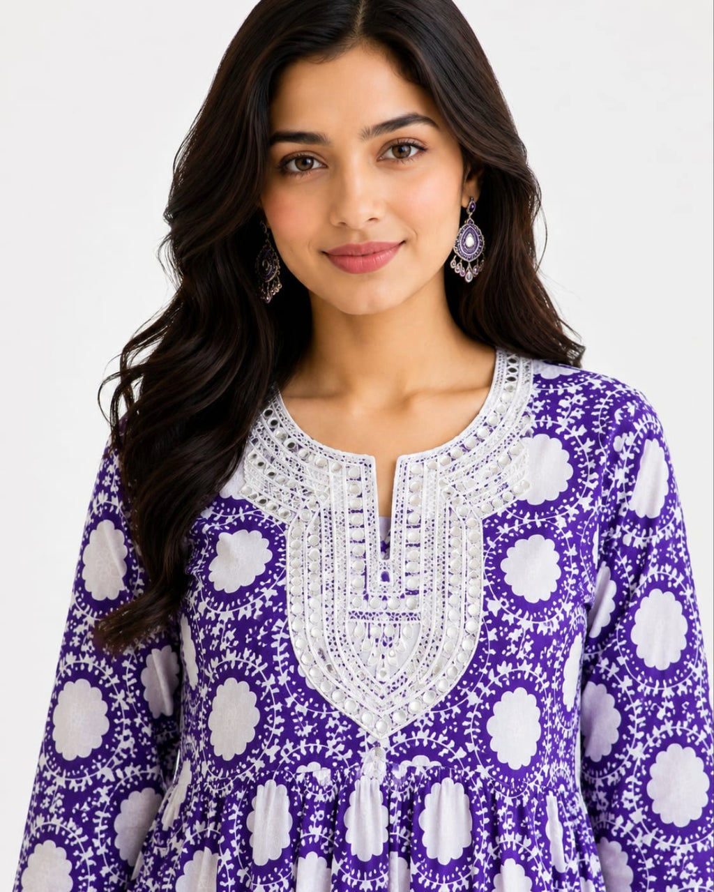 Women's Pink Floral Printed Cotton Short Kurti